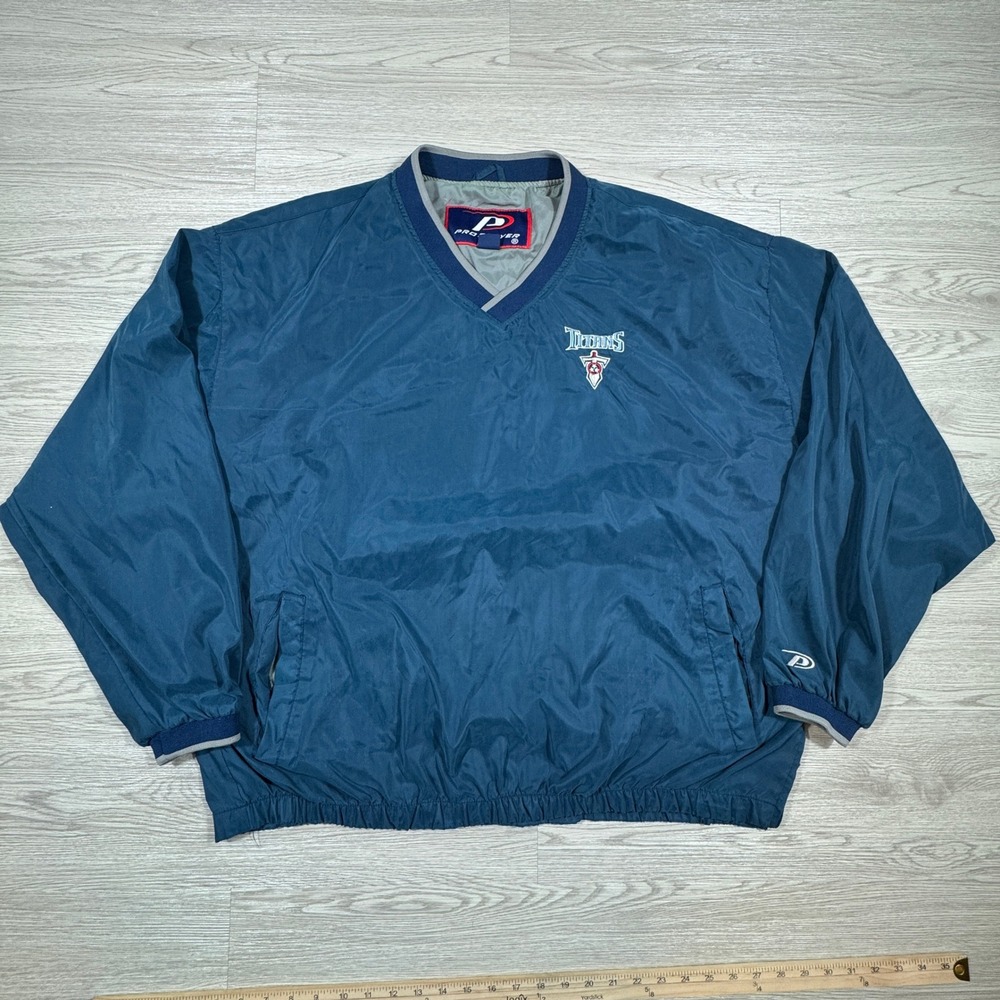 Vintage Tennessee Titans Pro Player Men's Windbreaker Pullover‎ Blue XL NFL Logo
